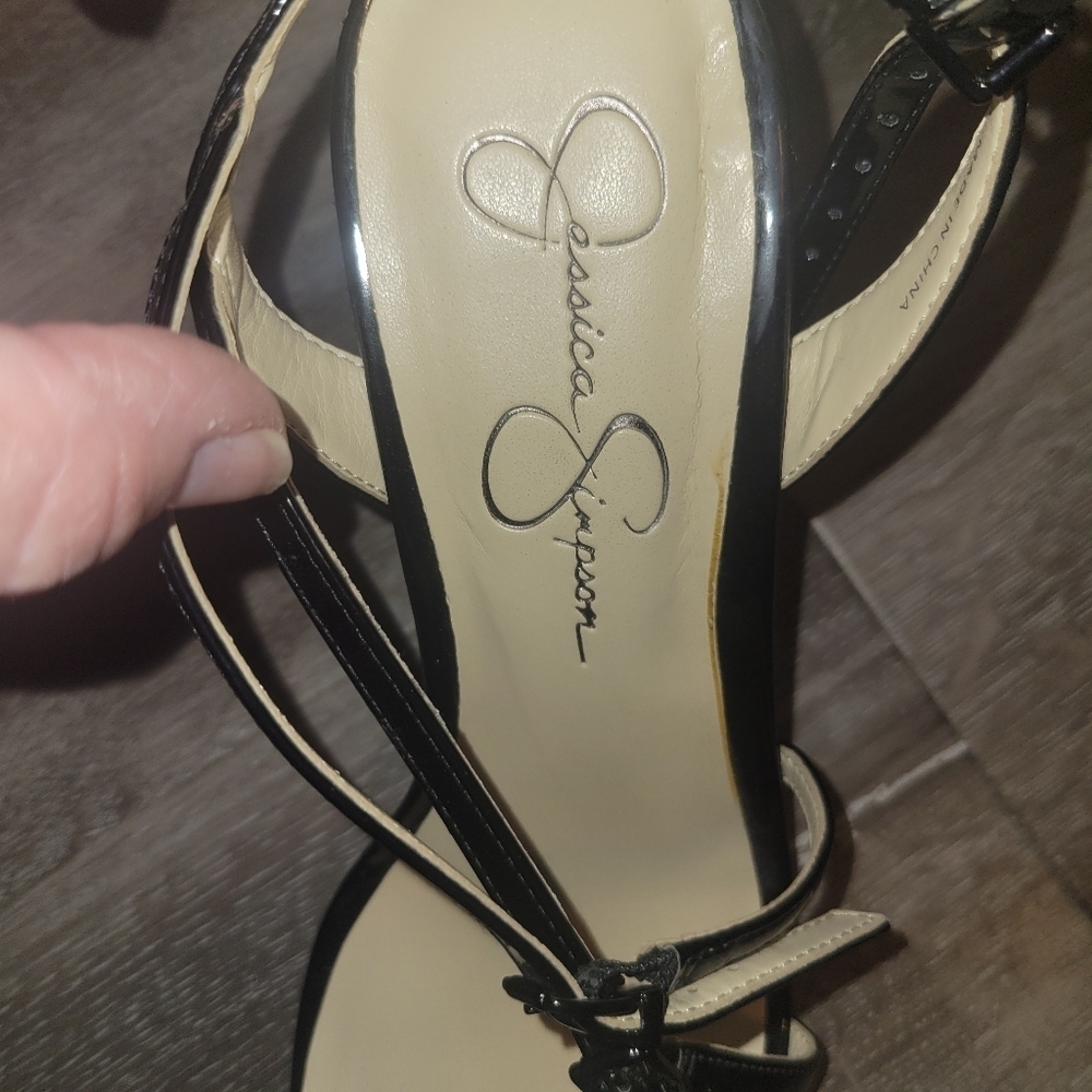 Jessica‎ Simpson Cenedra Sandal Black leather womens Size 10 M - Picture 7 of 8